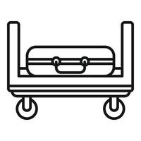 serratura bagaglio carrello icona schema . mossa Borsa viaggio vettore