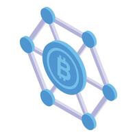 crypto in linea schema icona isometrico . monetario moneta vettore