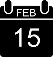 febbraio glifo icona vettore