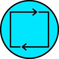 ciclo continuo linea pieno icona vettore