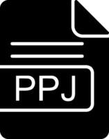 pp file formato glifo icona vettore