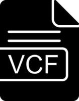 vcf file formato glifo icona vettore
