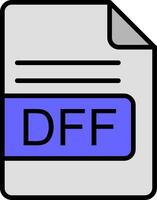 dff file formato linea pieno icona vettore