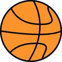 pallacanestro linea pieno icona vettore