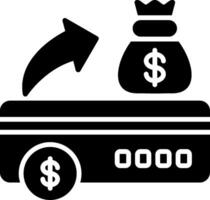 icona del glifo con assegno bancario vettore