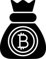 icona del glifo bitcoin vettore