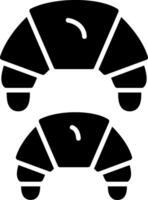 icona del glifo con croissant vettore