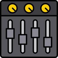 suono miscelatore linea pieno icona vettore