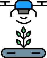 automatico irrigatore linea pieno icona vettore