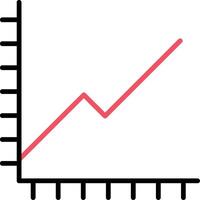 grafico linea pieno icona vettore