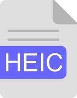 heic file formato piatto icona vettore