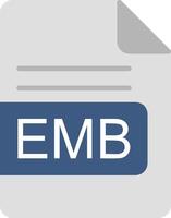 emb file formato piatto icona vettore