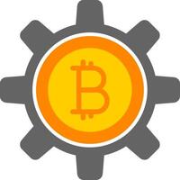 bitcoin gestione piatto icona vettore