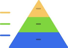 icona piatta del grafico a piramide vettore
