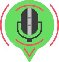 icona piatta del microfono vettore