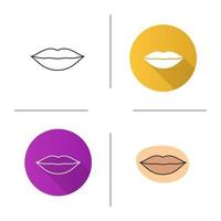 icona di labbra di donna. design piatto, stili lineari e di colore. illustrazioni vettoriali isolate