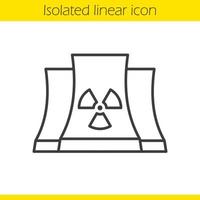 icona lineare della centrale nucleare. illustrazione di linea sottile. simbolo del contorno delle radiazioni. disegno vettoriale isolato contorno