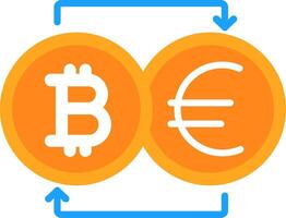 bitcoin changer piatto icona vettore