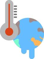 icona piatta del riscaldamento globale vettore