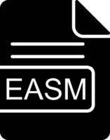 easm file formato glifo icona vettore