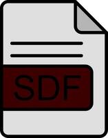 sdf file formato linea pieno icona vettore
