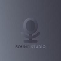 logo vettoriale del microfono per sound studio