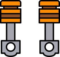 pistoni linea pieno icona vettore