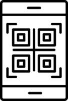 icona piena di riga di codice qr vettore