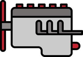 icona piena di linea del motore vettore