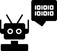 icona del glifo del robot vettore