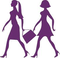 moda shopping ragazze Immagine vettore