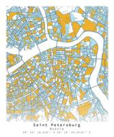 santo Pietroburgo, Russia, città centro, urbano dettaglio strade strade colore carta geografica , elemento modello Immagine vettore
