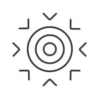 icona lineare simbolo obiettivo. illustrazione di linea sottile. scopo metafora astratta simbolo di contorno. disegno vettoriale isolato contorno