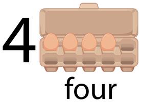 Quattro uova in scatola vettore