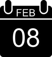 febbraio glifo icona vettore