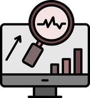 sistema monitoraggio linea pieno icona vettore