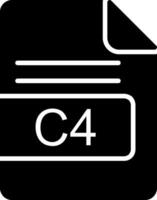 c4 file formato glifo icona vettore