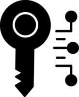 icona del glifo con chiave digitale vettore