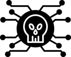 icona del glifo di attacco informatico vettore