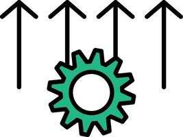 processi miglioramento linea pieno icona vettore