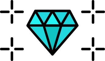 diamante linea pieno icona vettore