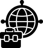 icona del glifo di affari internazionali vettore