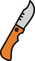 coltello linea pieno icona vettore