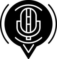 icona del glifo con microfono vettore