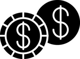 icona del glifo del dollaro vettore