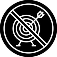 Proibito cartello glifo icona vettore