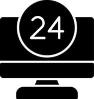 24 ora glifo icona vettore