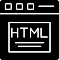 html glifo icona vettore