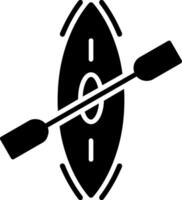 icona del glifo del kayak vettore