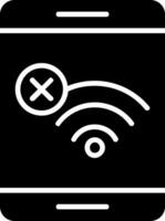 no Wi-Fi glifo icona vettore